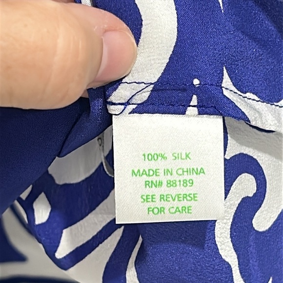 NWT Lilly Pulitzer Silk Dusk Tank Top in Spectrum Blue Tide Pools Print - XS - Picture 10 of 10